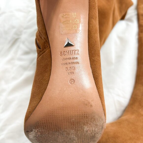 Schutz Anamaria Over the Knee Suede Boots in Wood Brown Size 8.5B EUC - Picture 6 of 8